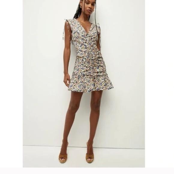 Veronica Beard Jackson Floral Ruched Mini Dress - Picture 1 of 3